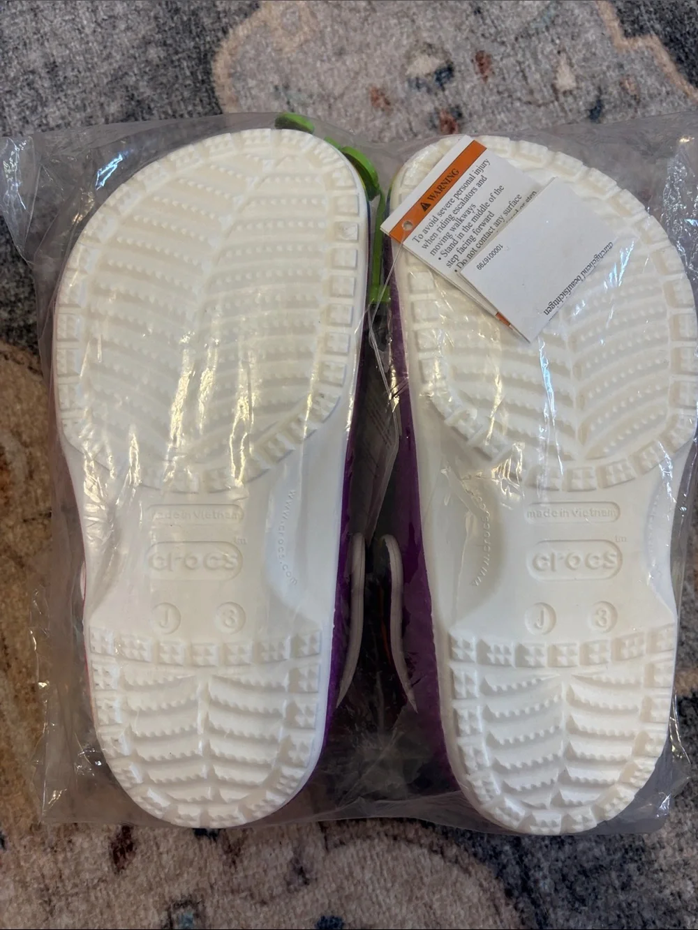 New! Kids Rainbow Slip-On crocs Shoes - size 3